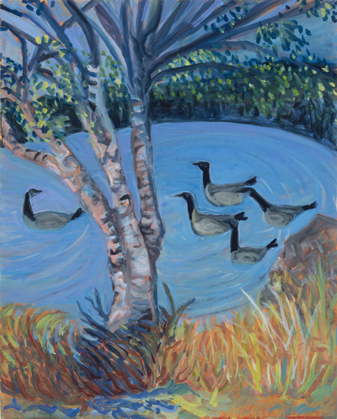 Geese Going South - 24w x 30h Oil on Canvas