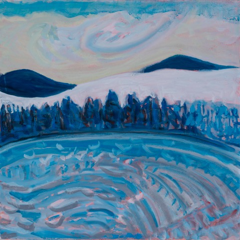 Sea Smoke between the Islands and the Mountains 20 in x 20 in