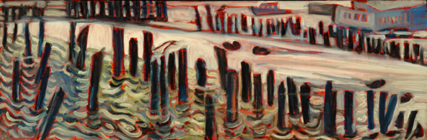Pilings - Oil on Canvas 10h x 30w
