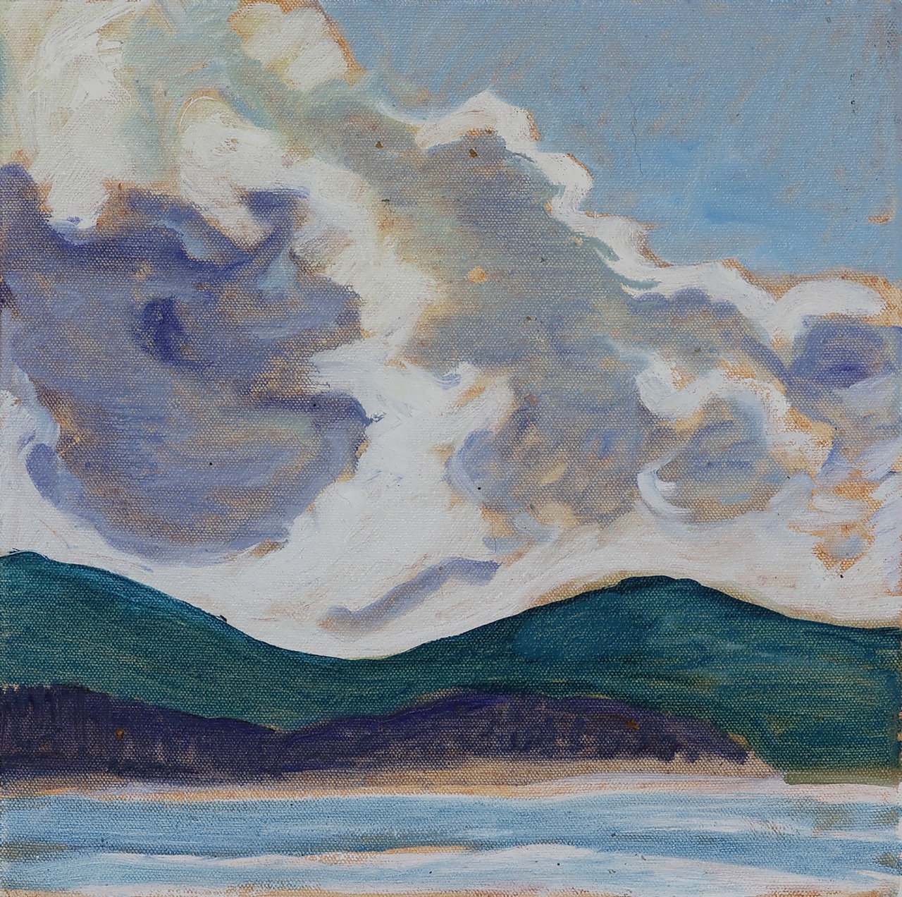 Clouds Over Spruce Island 12 in x 12 in 2022