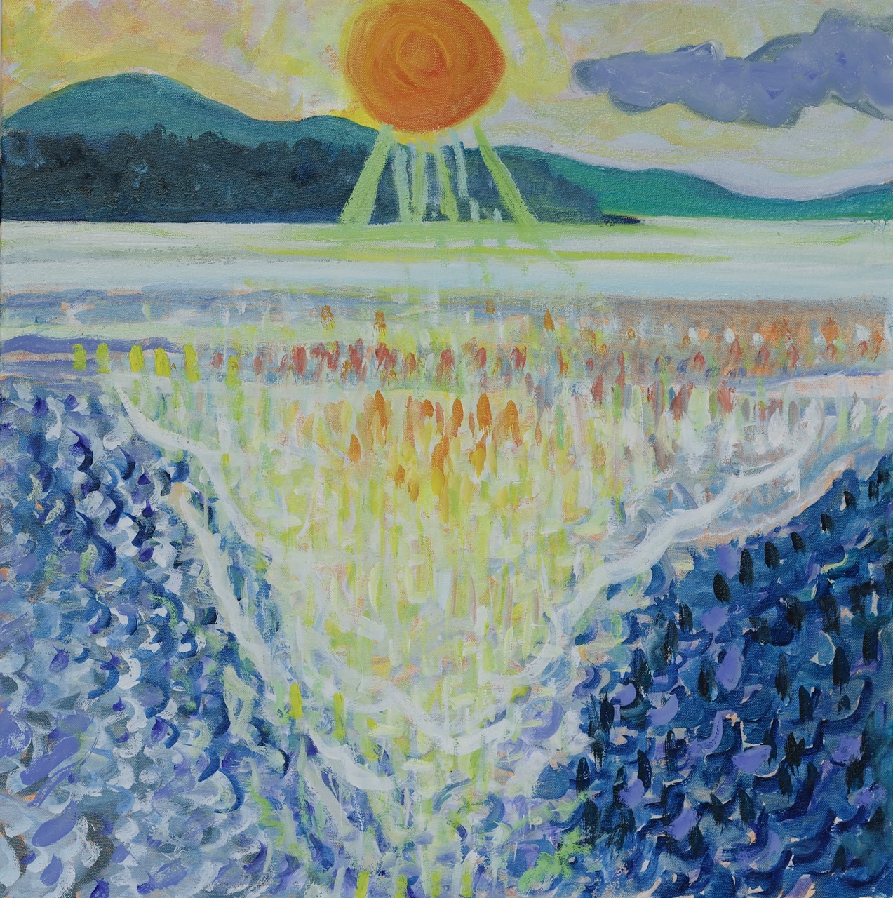 Ocean Sun 24 in x 24 in 2023