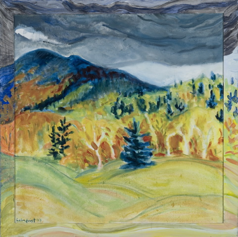 Mount Chase in October - 34w x 34h Oil on Linen