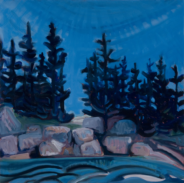 Pink Granite Boulders - 24w x 24h Oil on Canvas SOLD!
