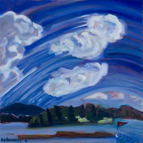 Clouds Blowing over Long Ledge - 20w x 20h Oil on Canvas