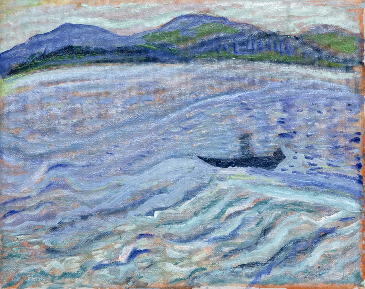 Blue Boat 8 in x 10 in 2026