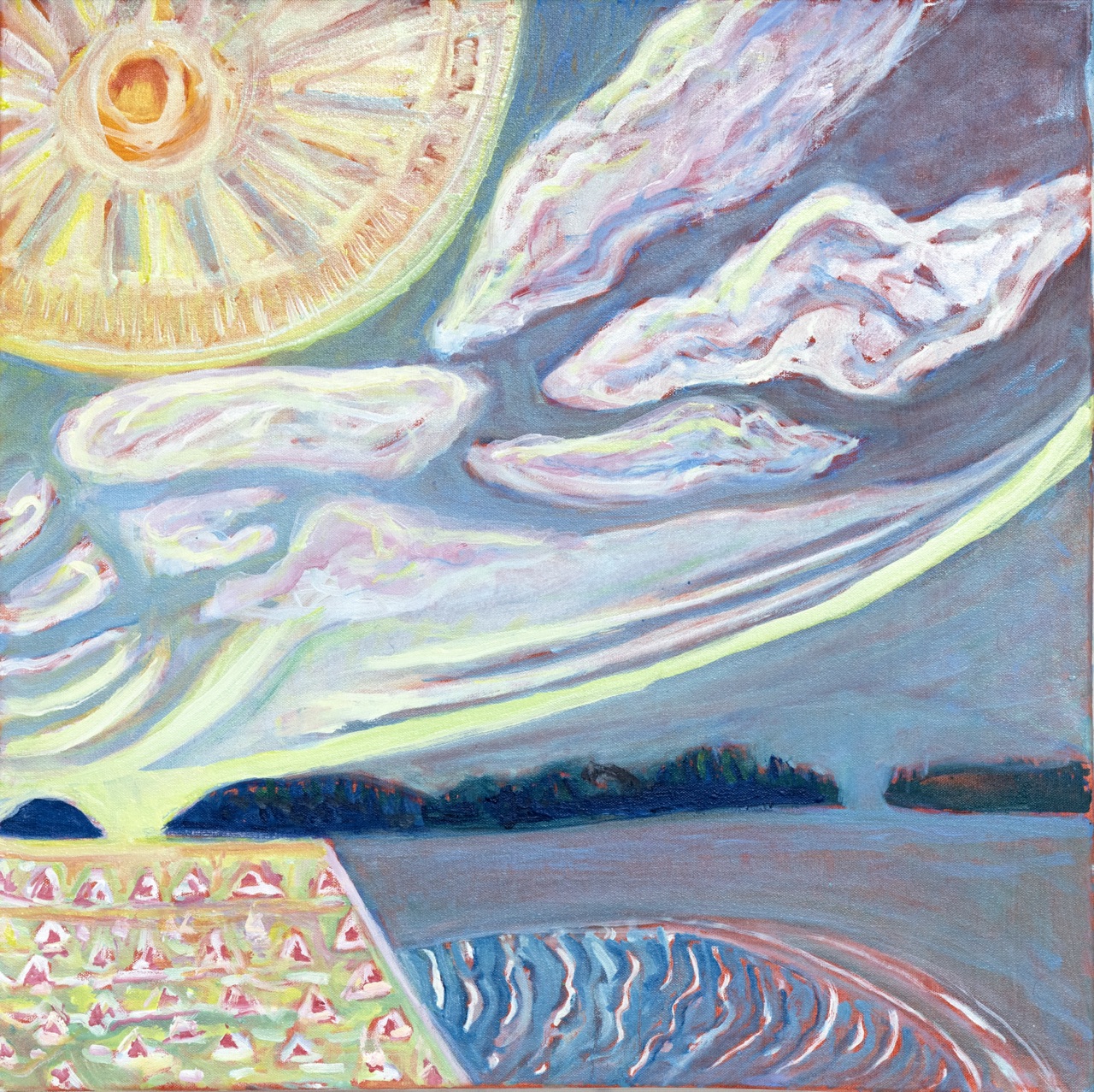 Sun Over Brackett's Channel 24 in x 24 in 2026