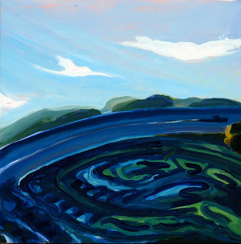 Charlotte's Cove, Dark Sea - 12w x 12h Oil on Canvas